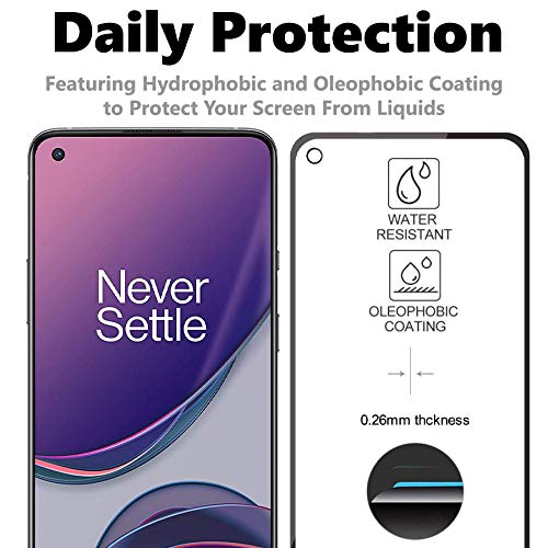Tempered Glass Screen Protector EDGE to EDGE Full Glue Compatible for One Plus 9, One Plus 9R, One Plus 8T