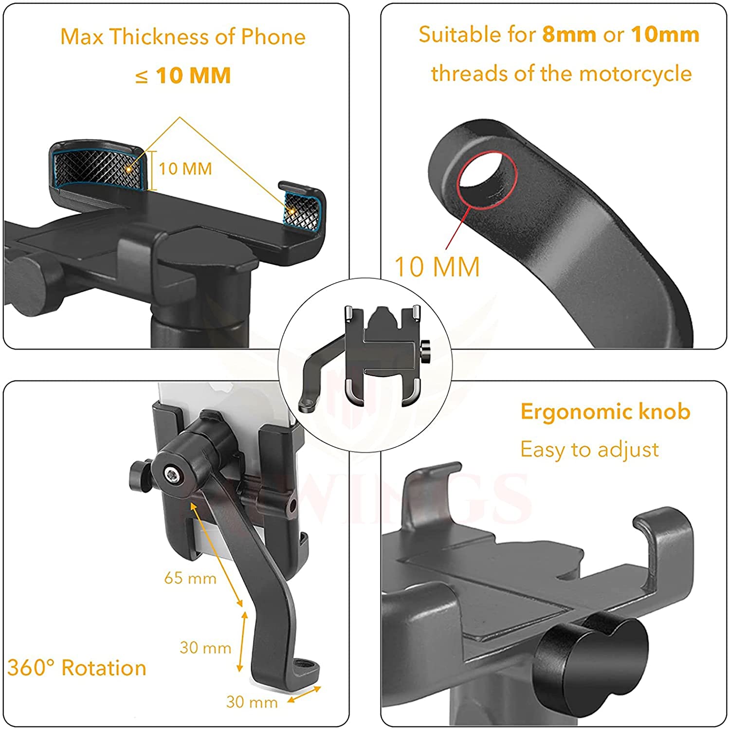 Universal Mobile Phone Holder for Scooty & Scooter (Metal)