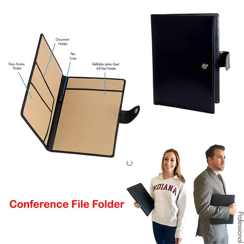 A4 Faux Leatherette Conference File Folder