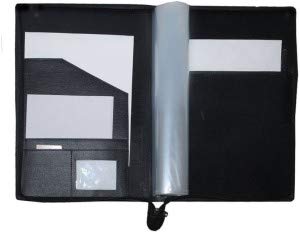 Leatherette Document File Folder with Full Adjustable Handle (Black)