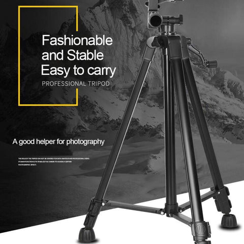 55-Inch Aluminum Tripod Stand with Clip (Black)