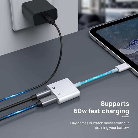 iPhone Headphone Adapter Dongle Charger AUX Audio Lightning Cable