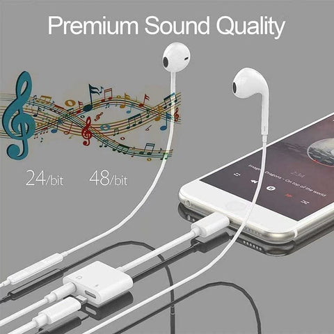 iPhone Headphone Adapter Dongle Charger AUX Audio Lightning Cable –