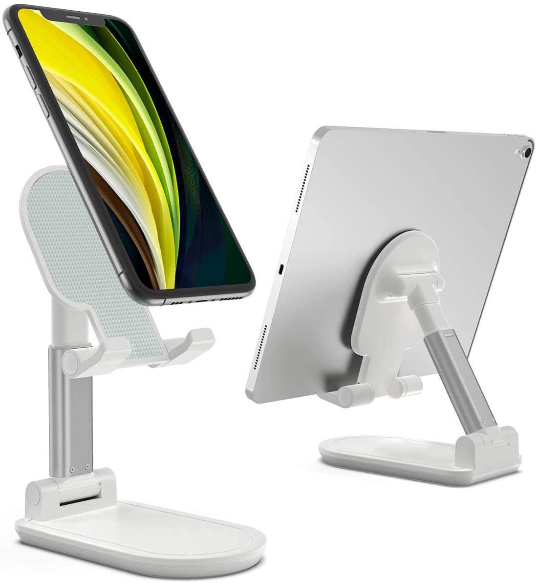 Adjustable Aluminium Foldable  Mobile Phone & Tablet Stand (White)
