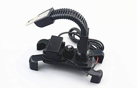 Motorcycle Phone Mount with USB Charger Port for Most Mobile Smartphones (4" to 7")/GPS,Adjustable Clamp,on